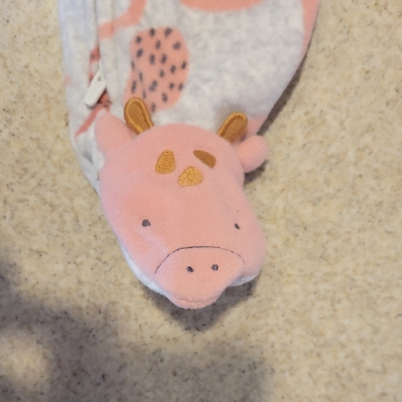 Carter's Gray & Pink Animal Print Footie 0-3 Months NWT - Picture 4 of 4